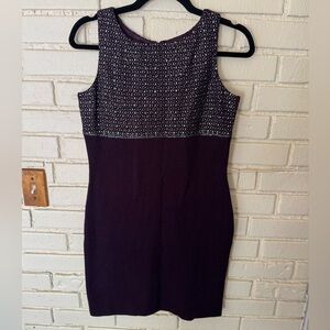 St. John Purple and Black Mini Dress